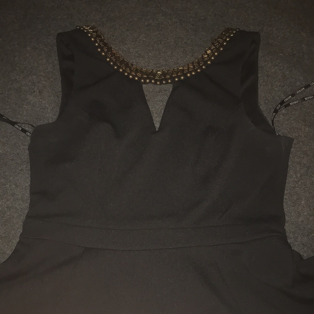 Xoxo Brand Black and Gold Beaded Dress Size XL
